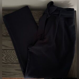 Ann Taylor Navy High-Waisted Belted Pants – Size S